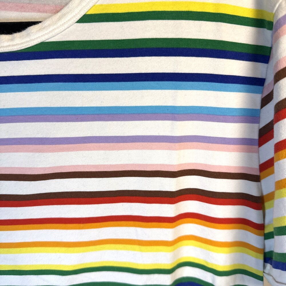 TomboyX Rainbow Striped Cotton Blend Jersey top/pants Loungewear Jogger Set L/M* - Picture 3 of 7
